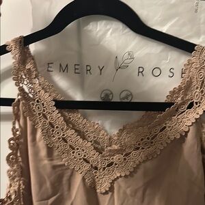 Emery Rose Lace Trim Top